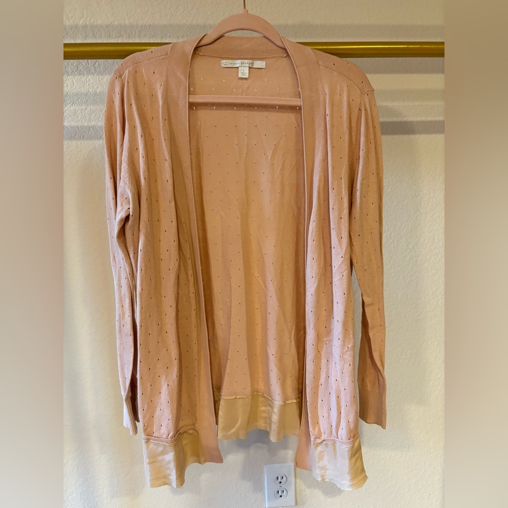 Women’s peach eyelet cardigan, large